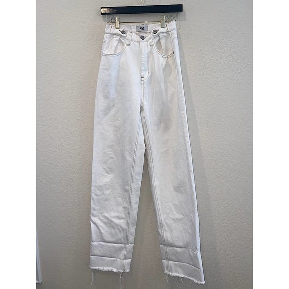 ZGY Ziggy Denim White Super High Rise Loose Jeans Size 24 - Picture 1 of 5